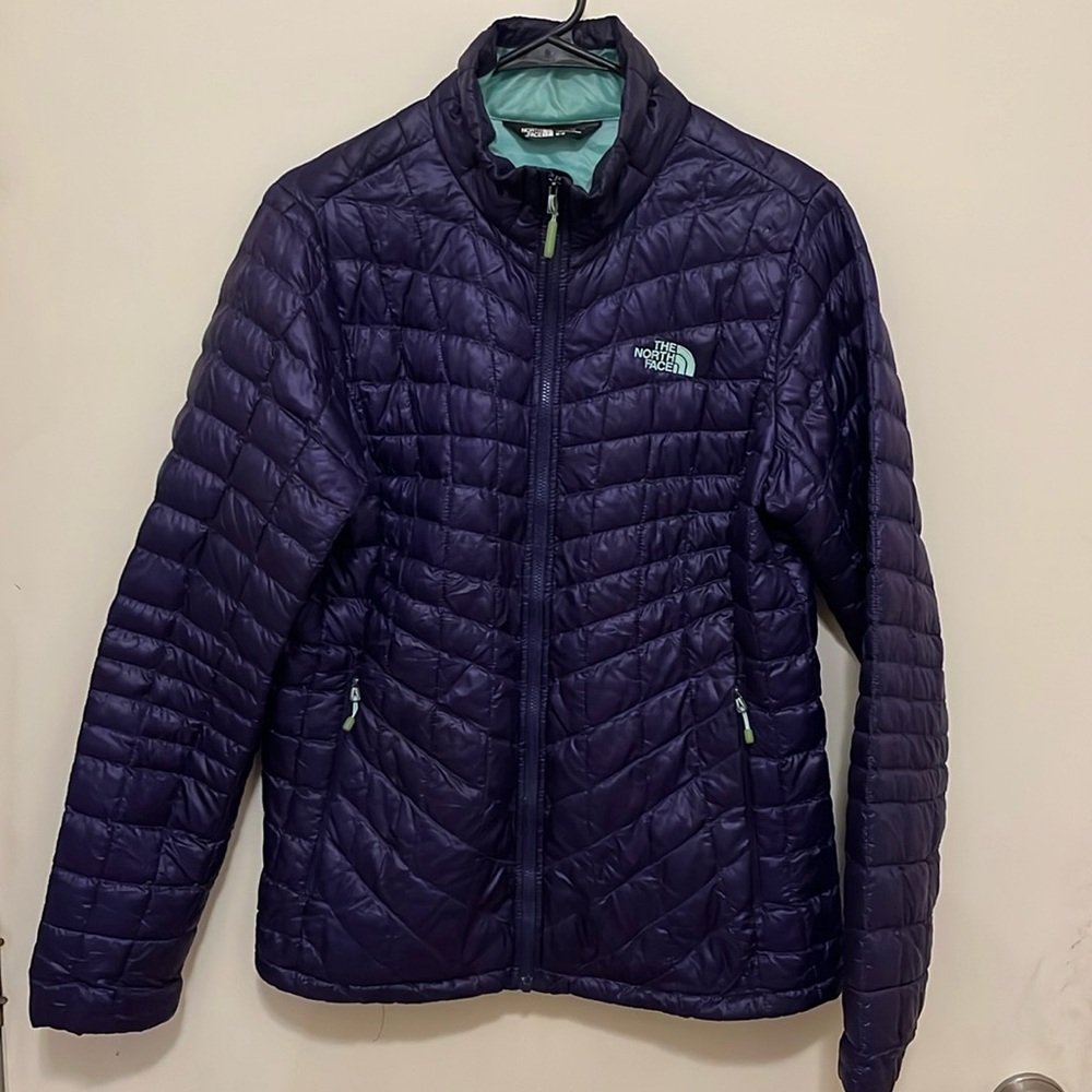 The North Face Thermoball Jacket Purple teal Women M quilted puffer Trekker Coat